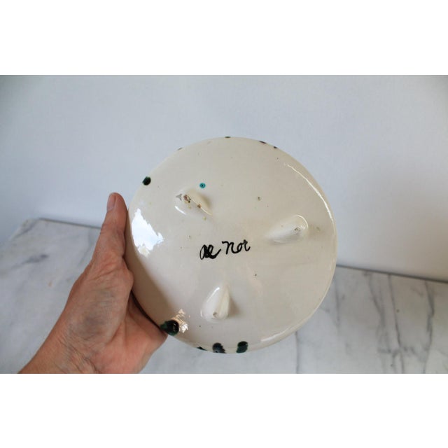 White Vintage Studio Art Ceramic Table Lighter & Matching Ashtray For Sale - Image 8 of 8