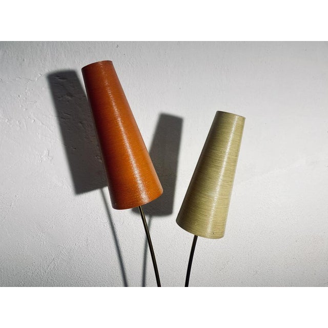 Mid-Century Floor Lamp in Brass with Fiberglass Shades attributed to Cosack, 1950s For Sale - Image 10 of 18