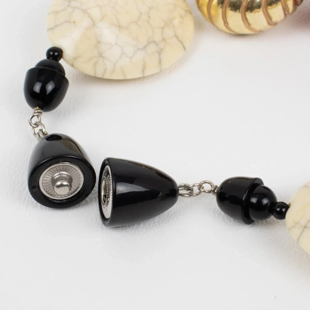 Angela Caputi Japanese Inspired Oversized Resin Necklace With Faux-Ceramic Beads For Sale - Image 10 of 10