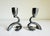 A petite pair of 1930s Art Deco / Scandinavian Modern candle holders by Danish metalsmith Just Andersen. Made of pewter,...