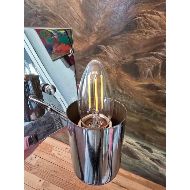 Mid-Century Modern Chrome Sconces - Set of Six Lights For Sale - Image 11 of 11