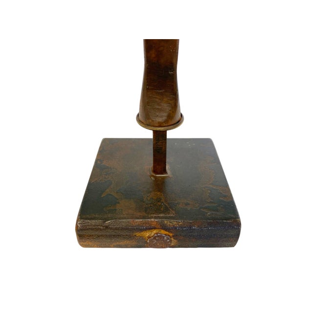 Late 20th Century Jan Barboglio Hand-Forged Iron Candelabra, 3-Foot Statement Candle Holder For Sale - Image 9 of 15