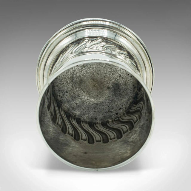 Sculpture Materials 1910s Antique Edwardian English Silver Plate Wine Bottle Holder For Sale - Image 7 of 10