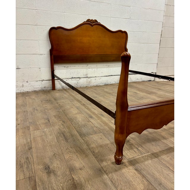 Wood Vintage Full Size French Provincial Rococo Style Bed For Sale - Image 7 of 12