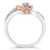 Early 21st Century 10K Rose Gold Plated .925 Sterling Silver 1/5 Cttw Diamond Two Tone Open Heart Promise or Fashion Ring (I-J Color, I2-I3 Clarity) - Size 7-1/2 For Sale - Image 5 of 7