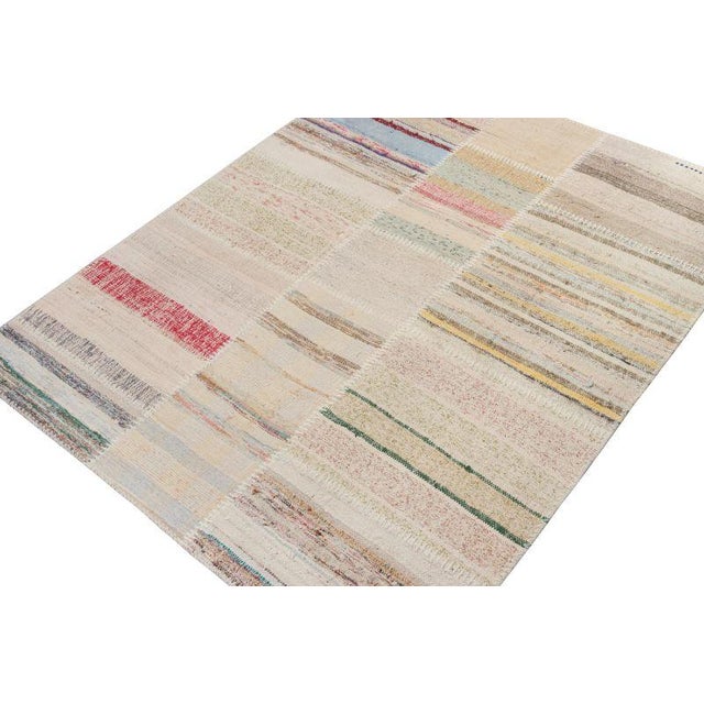 Contemporary Rug & Kilim’s Patchwork Kilim in Polychromatic Stripes For Sale - Image 3 of 7