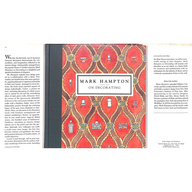 HAMPTON, Mark [251] pp. Conde Nast Books/ Random House 1989 9 1/4" x 8 1/4" Mark Hampton (born Mark Iredell Hampton Jr.,...