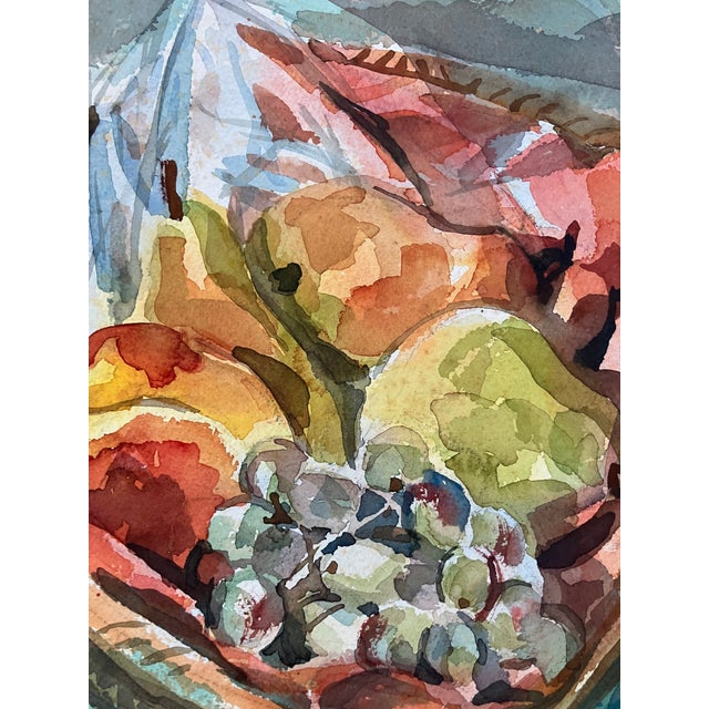 Teal 1950s Mid Century Still Life Watercolor, Hartley Fletcher Gurrey, Honolulu Hawain Artist, Who's Who American Women For Sale - Image 8 of 12