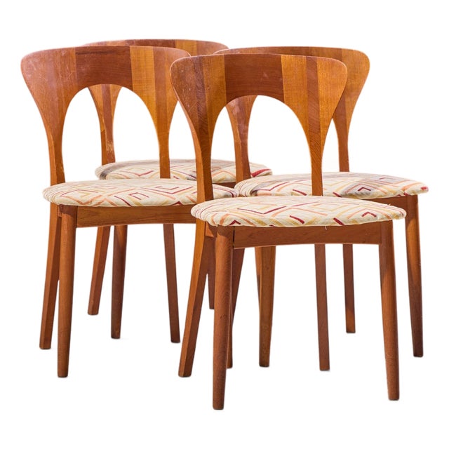 Niels Koefoed Hornslet Mid Century Danish Teak Peter Dining Chairs - Set of 4 For Sale