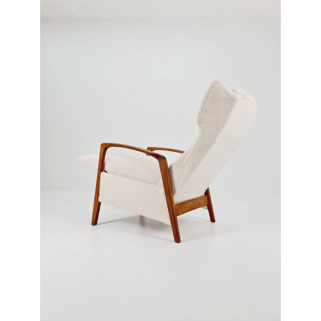 Brown German Lounge Chair with Foot Rest, 1940s For Sale - Image 8 of 11
