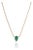 18k Yellow Gold Pear Cut Zambian Emerald Solitaire Birthstone Necklace Everday Wear For Sale