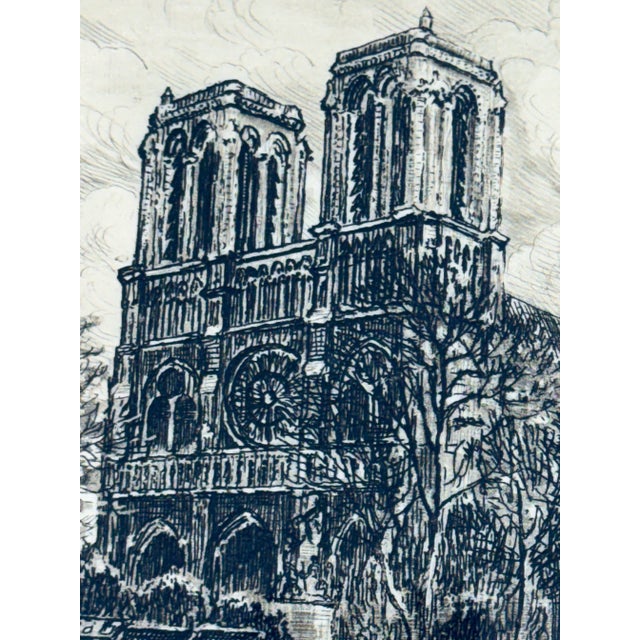 Early 20th Century Antique Louis Marie Joseph Ridel "Paris - Nôtre Dame Les Quais", Framed For Sale - Image 5 of 12