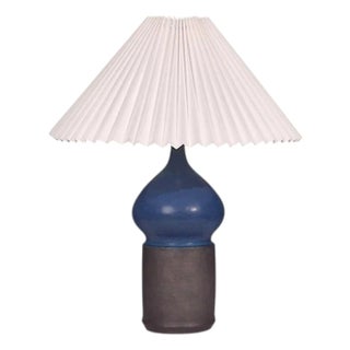 1960s Danish Modern Marianne Starck, Table Lamp, Blue and Brown Stoneware For Sale