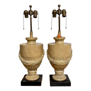 Pair of Nancy Corzine Urn Form Garland Table Lamps For Sale