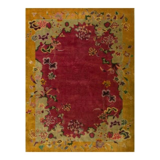 Antique 1920s Chinese Walter Nichols Art Deco Rug Carpet For Sale