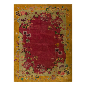 Antique 1920s Chinese Walter Nichols Art Deco Rug Carpet