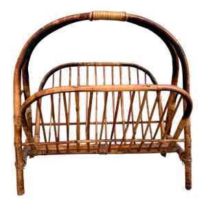Late 19th Century Tortoiseshell Bamboo Magazine Rack — Antique Asian Chinoiserie