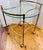 Mid Century Brass and Glass Oval Bar Cart Tea Cart on Castors For Sale In New York - Image 6 of 6