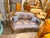 Wood Vintage Cherub Rococo Sette upholstery Blue Damask Canapa For Sale - Image 7 of 9