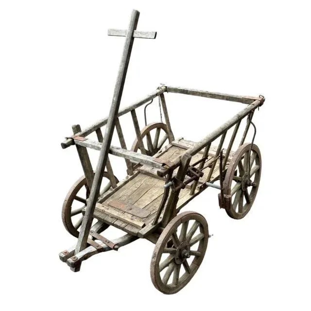 An antique European goat cart from Germany (circa 1900-1909) — a great piece for your summer floral display. Flowers are...