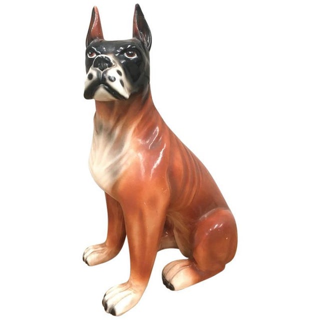Mid 20th Century Midcentury French Ceramic Boxer Figurine, 1950s For Sale - Image 5 of 5