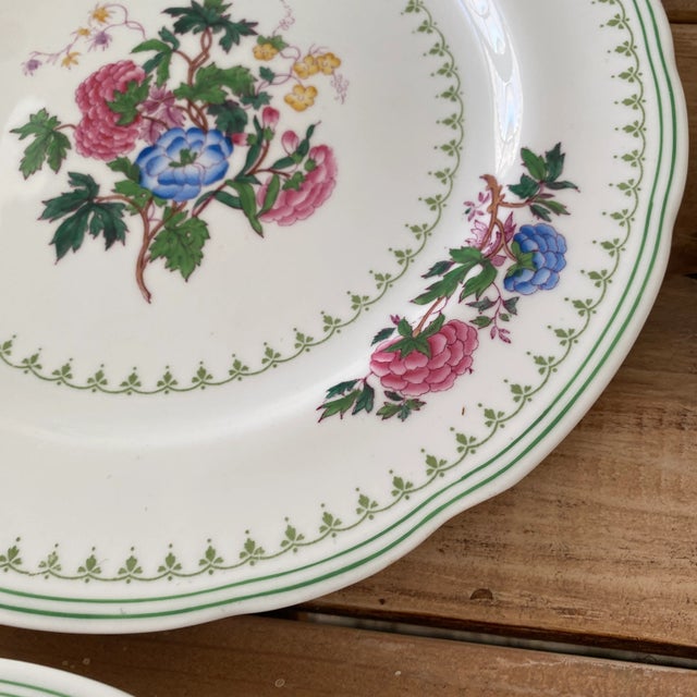 Early 20th Century Antique Copeland Spode for Davis Collamore & Co. New York Floral Dinner Plates- Set of 4 For Sale - Image 5 of 13