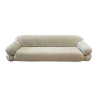 Ivory Boucle Sofa in the style of the Sesann Sofa by Gianfranco Frattini For Sale