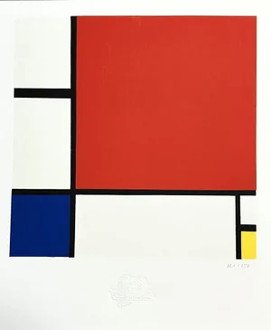 Piet Mondrian, Composition II in Red, Blue and Yellow, 1930, Lithograph