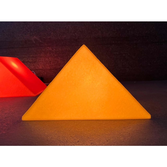 Plastic Postmodern Yellow Prism Shape Floor or Table Lamp from Heico, 1980s For Sale - Image 7 of 18