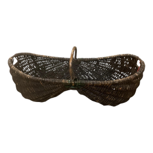 Mid 19th Century Large French Wine/Grape Harvest Buttocks Basket. Made From Handwoven Wicker
