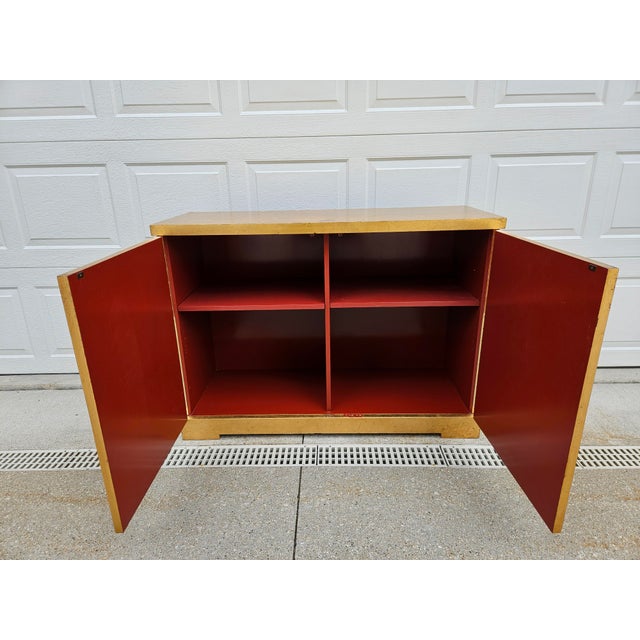 Wood Baker Furniture Barbara Barry Diamond Gold Leaf Cabinet Credenza For Sale - Image 7 of 15