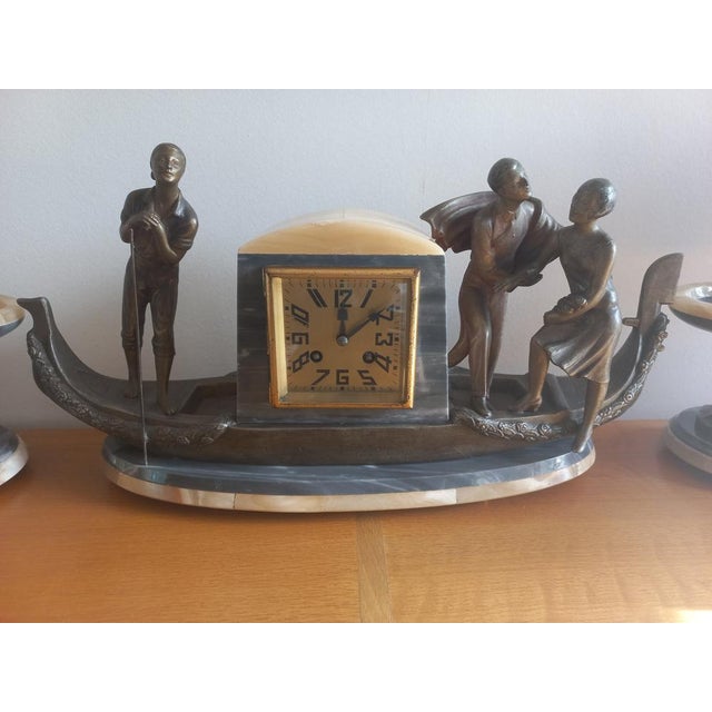 Art Deco Travel Pendulum in Venice, 1920s, Set of 3 For Sale - Image 12 of 18