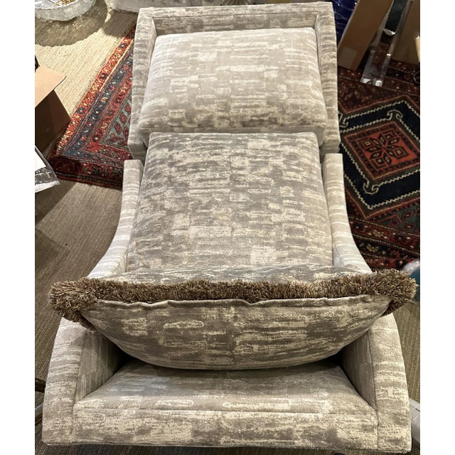 Kravet Camden Lounge Chair and Ottoman Set - Custom For Sale - Image 10 of 12