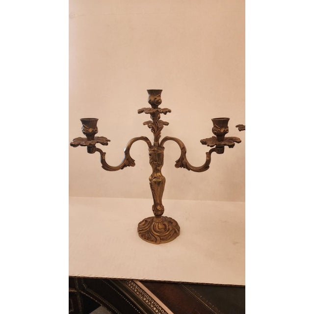 This listing features a pair of bronze casted Louis XV style candelabras. Also known as Rococo style, Louis XV is...