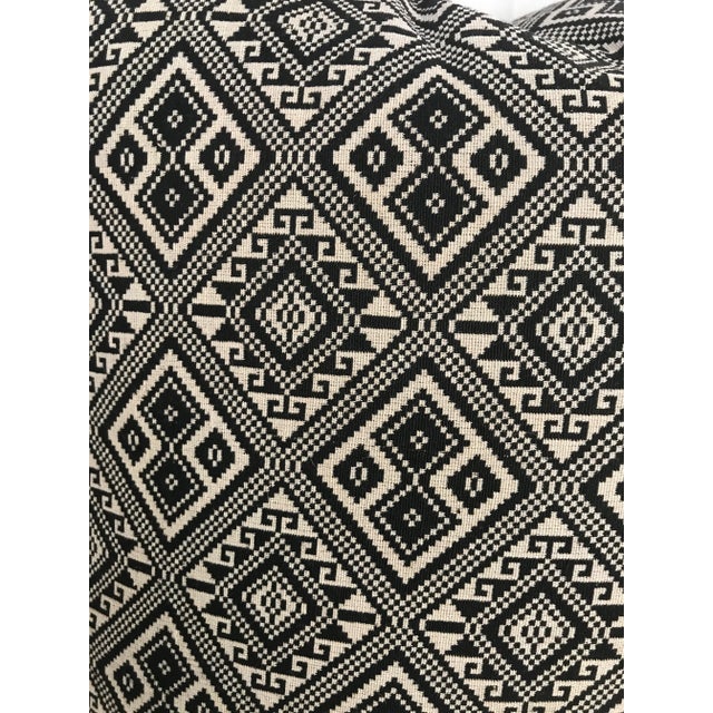 Black & White Tribal Woven Ikat Pillow For Sale In Los Angeles - Image 6 of 8
