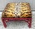 1970s Vintage Chinoiserie Red Ottoman With Tiger Fabric Upholstery For Sale - Image 10 of 12