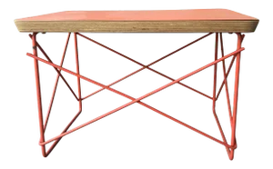 Eames Ltr Mid-Century Modern Red Wire Base Table