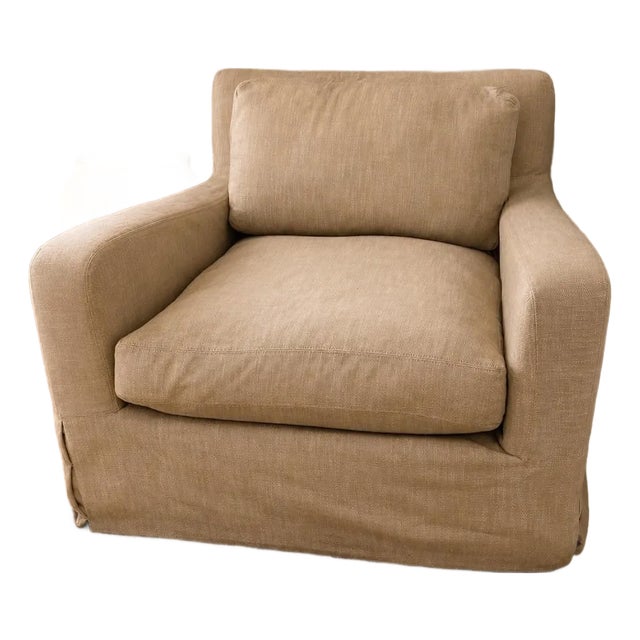 Restoration Hardware - Belgian Slipcovered Track Arm Chair For Sale