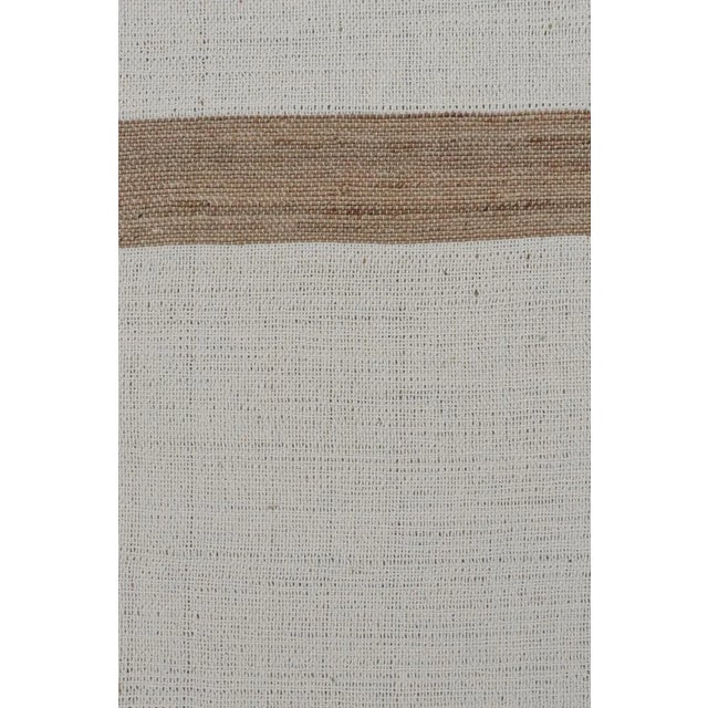 Rug & Kilim’s Contemporary Jute Flat Weave in White and Beige-Brown Stripes For Sale In New York - Image 6 of 7