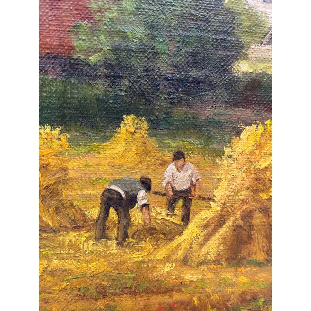 Traditional Vintage Belgian Signed Landscape Oil Painting For Sale - Image 3 of 12
