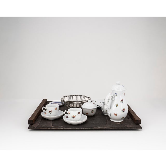 Biedermeier Streublume Tête-À-Tête for Two on Wooden Tray from Fürstenberg, 1950s, Set of 12 For Sale - Image 6 of 15