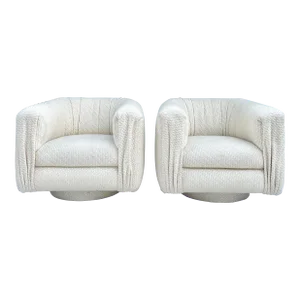 Pair of Postmodern 1980's Swivel Club Chairs by Martin Brattrud