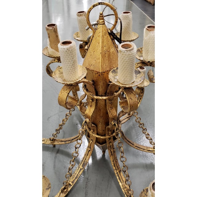 Gothic Matching Large Gothic Hollywood Regency Chandeliers C.1940s - a Pair For Sale - Image 3 of 5