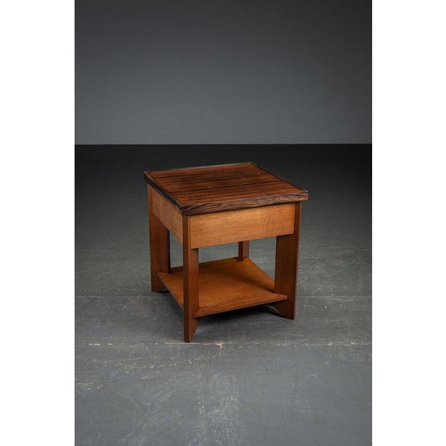 Hague School Side Table by Architect H. Wouda, 1920s For Sale - Image 12 of 13