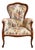 Louis XV Style Lounge Chair with Floral Jacquard Tapestry, 1890s For Sale