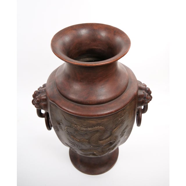 Antique Chinese Terracotta Dragon Vases / Footed Base, Late 19/Early 20th Century For Sale - Image 4 of 14