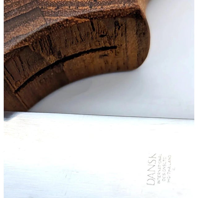 1970s Dansk Staved Teak Cheese Board With Insertable Knife - 2 Piece Set For Sale - Image 10 of 10