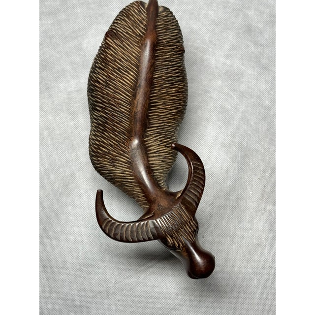Hand-Carved Wooden Buffalo Figurine, 20th Century For Sale - Image 5 of 9