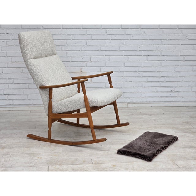 Vintage Scandinavian High-Backed Rocking Chair, 1970s For Sale - Image 9 of 18