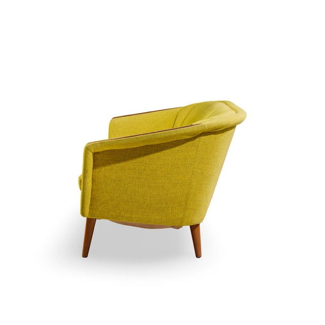 Johannes Andersen Johannes Andersen Style Mid Century Norwegian Teak and Wool Sofa For Sale - Image 4 of 9